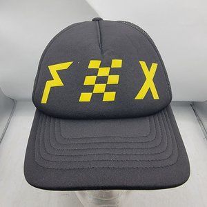 Fox Racing Black Yellow Trucker Hat Mesh Back Adjustable Casual Comfort 19616